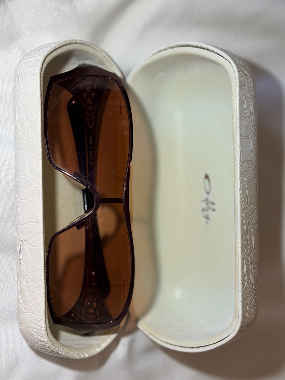 Vintage Oakley Dart Women's Brown Shield Sunglasses I with White Case